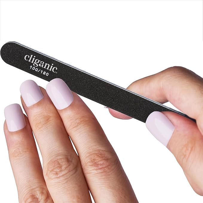 Cliganic 20 Pack Nail File Set: 180/240 Grit | Professional Emery Boards for Natural, Gel & Acrylic Nails | Washable Double Sided Kit 20 Count (Pack of 1)