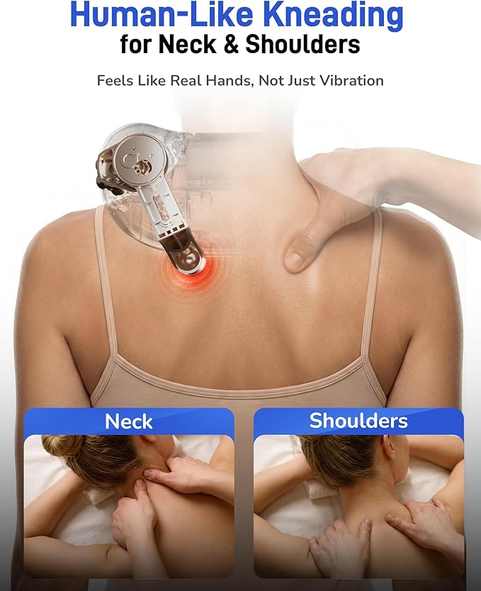 Neck Massager with Heat : Cordless Neck and Shoulder Massager for Pain Relief Deep Tissue - 3 Modes, 2 Intensity & 2 Heat, Daily Comfort for Desk Workers, At-Home Use, Women, Men