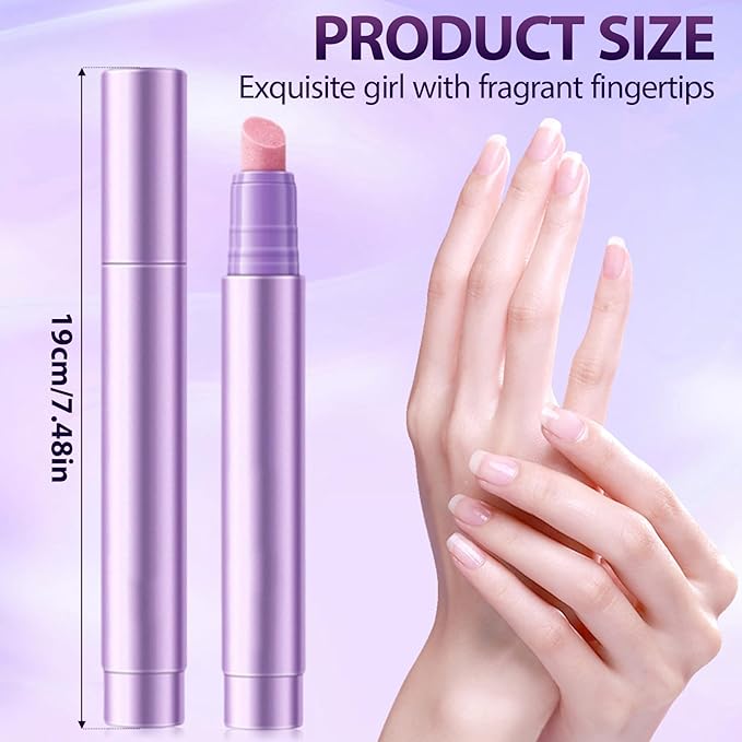 3Pcs Cuticle Oil Pusher Pen Set, 2-in-1 Ceramic Cuticle Pushers Pusher & Oil Pen, Nail Care Pens for Manicure & Pedicure, Hangnails, Dry & Damaged Nails