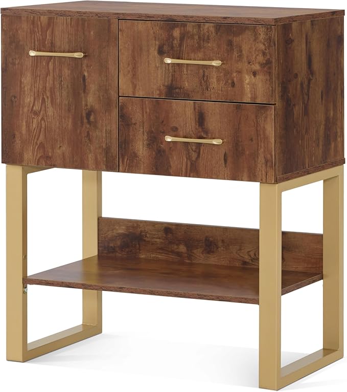 BarberPub Styling Barber Station, Wall Mount Storage Cabinet, Salon Equipment for Hair Stylist, Spa Beauty Makeup Organizer, 31.4"(L) x 16.54"(W) x 35.71"(H) 3185 (Rustic Brown)