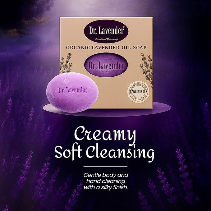 100% Natural Lavender Bar Soap – Farm Fresh Essential Oil from Our Fields – Calming Aromatherapy for Sleep & Stress – Moisturizing Handmade Face & Body Wash (Pure Lavender)