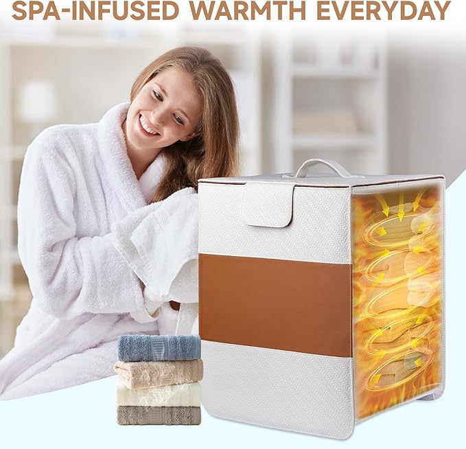 38L Foldable Towel Warmer for Bathroom, Home & Spa, Large Capacity for Oversized Towels, Blankets & Robes, 4 Temp Modes, Auto Shut-Off Timer, Perfect Spa Gift for Loved Ones