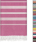 EPHESUS TOWELS Turkish Beach Towel - 38x70 inch Oversized - Sultan Design - Turkish Towel for Beach, Bath, Pool, Gym, Yoga - Prewashed, Lightweight, Quick Dry (Soft Pink)