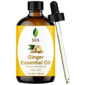 SVA Ginger Essential Oil – 4 Fl Oz – 100% Natural Ginger Oil - for Diffuser, Hair Care, Face, Skin Care, Aromatherapy, Scalp and Body Massage, Soap and Candle Making – with Dropper