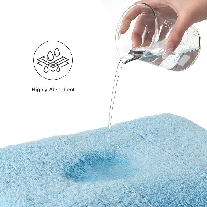 REDKISS Towels 2 Pack Luxury Extra Large Bath Towels Set 30 x 58 Inches – 100% Cotton, Ultra Soft Highly Absorbent & Quick Dry Towels for Bathroom, Gym, Hotel, Spa, Mist Blue