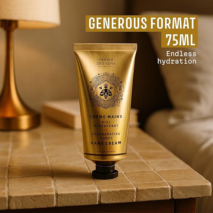 Panier des Sens – Honey Hand Cream – Moisturizing Hand Lotion for Dry Skin – Premium French Hand Cream, Softening Care for Women, 97% Natural Ingredients, 2.5 Fl Oz