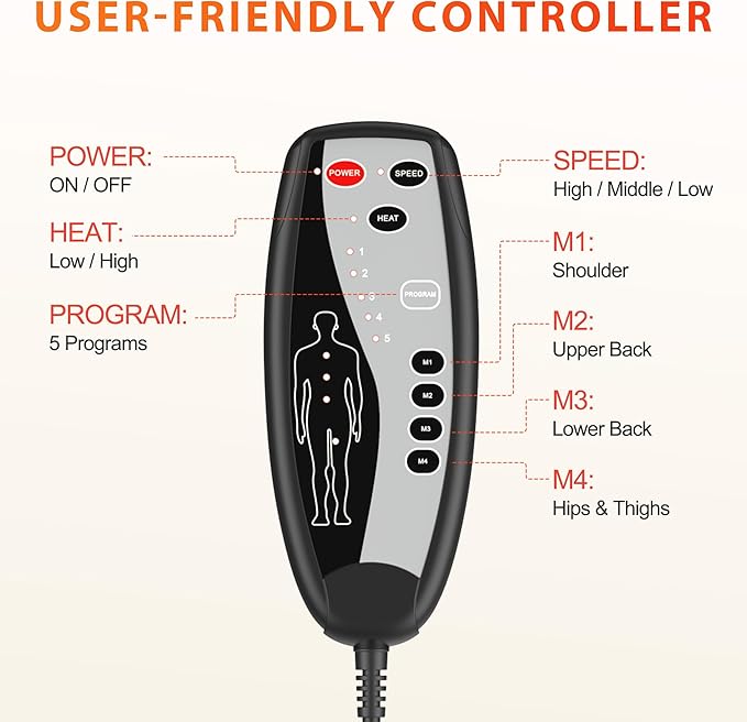 Back Massager for Chair,Massage Chair Pad Helps Relax Muscle and Relieve Pain, Using in The Office/At Home