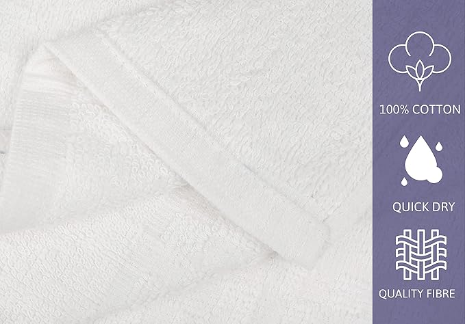 ZUPERIA 7-Pack White Bath Towels - 30" x 54" - Ultra Soft 100% Cotton Large Bath Towels- Highly Absorbent for Bathroom, Pool, Gym, Spa, and Hotel Use