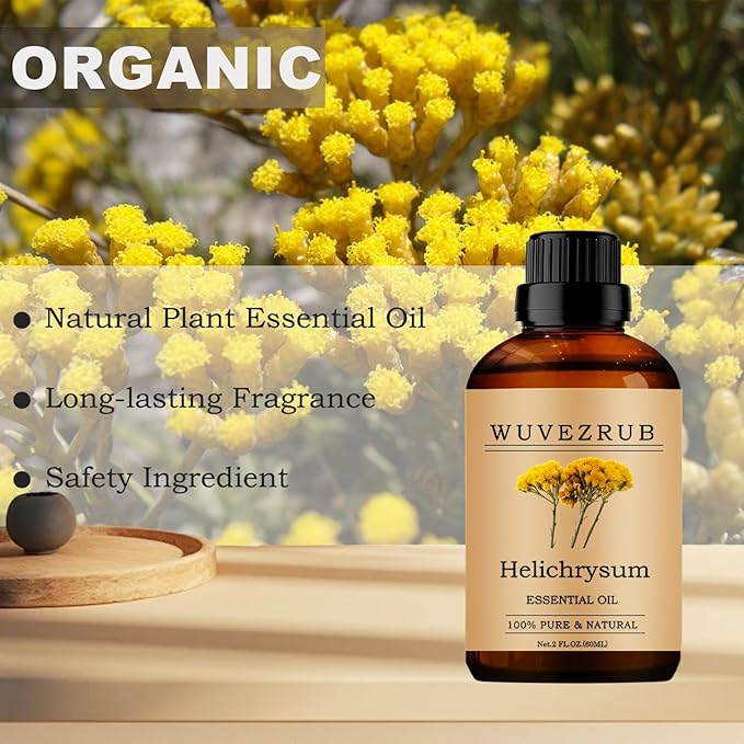 Helichrysum Essential Oil, 60ML Pure and Natural for Aromatherapy Diffuser - 2 Fl Oz