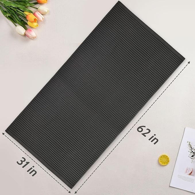 Jacquotha Waffle Bath Towels 2-Piece (Dark Grey) - Cotton, Soft, Quick Dry, 31” x 62” Large Bath Towel for Bathroom, Shower, Spa