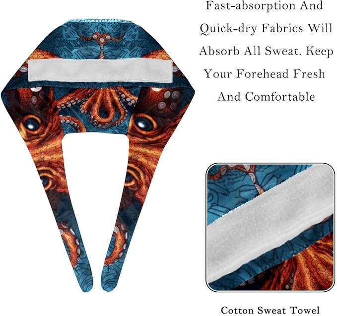 Women's Working Caps with Scrunchies Tarot Pattern Background Lace-Up Hat Unisex Hair Covers One Size