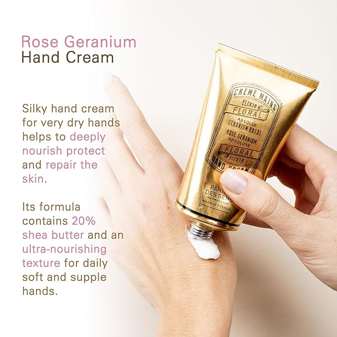 Panier des Sens – Rose Geranium Hand Cream – Moisturizing Hand Lotion for Dry Skin – Premium French Hand Cream, Softening Care for Women, 97% Natural Ingredients, 2.5 Fl Oz
