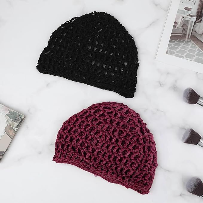 WLLHYF Wig Cap Thick Long Hair Caps Adjustable Net Mesh Braided Weaving Making Crochet Sew Weave Fishnet Grip Headband
