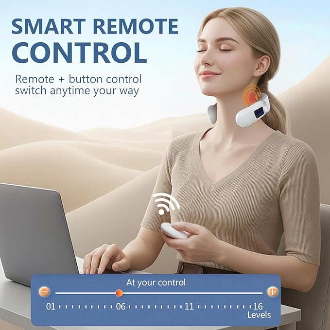 Neck Massager with Heat, Portable Cordless Neck Massager, Multifunctional & Ultra-Light Wear, Best Gifts for Parents, Lover, Friends