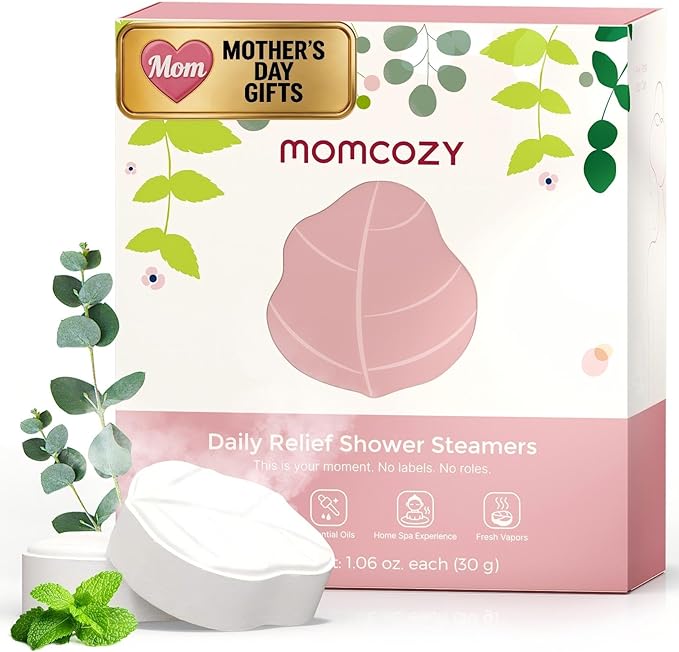 Momcozy 14 Pack Shower Steamers, Mothers Day Gifts, Self Care for Women, Bridal Shower, Aromatherapy with Natural Peppermint & Eucalyptus Essential Oil, Relaxation, Long-Lasting, Ideal Spa Gifts