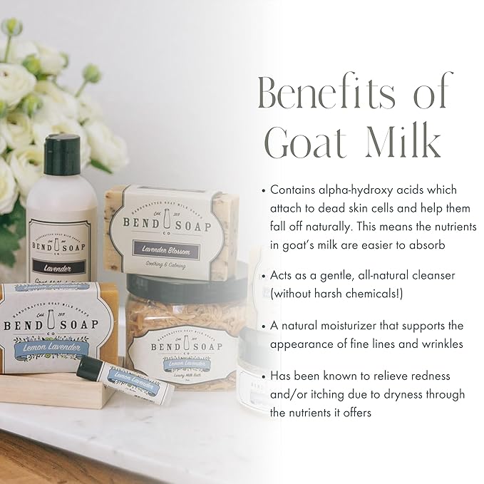 Bend Soap Company Goat Milk Bath Soak, Unscented & Fragrance-Free, Gentle Bath for Sensitive Skin, 2 lb