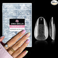 UNA GELLA Short Almond Round Fake Nails 216pcs Almond Press on Nails Pre-shape Oval Gel Nail Tips for Full Cover Acrylic Short Round Nails For Nails tips Extension 12 Sizes