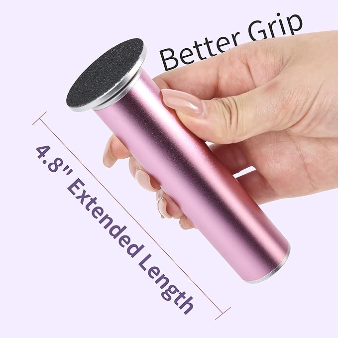 FancyJun Electric Foot Callus Remover with 120pcs Sandpaper Discs(3 Sizes), Professional 800RPM Aluminum 4.8 Inches Callus Remover for Feet, Stepless Speed Control for Dead Skin (Purple)