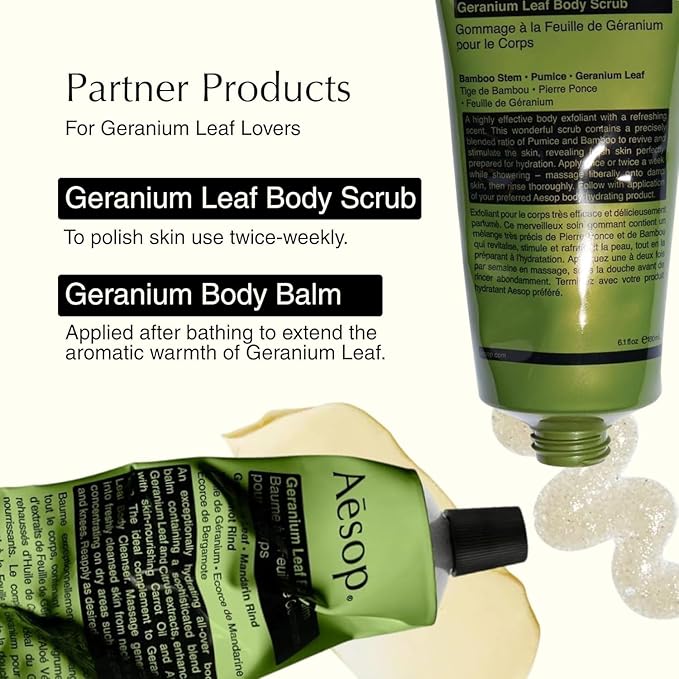 Aesop Geranium Leaf Body Cleanser Refill | Gentle Shower Gel with Geranium, Mandarin and Bergamot Essential Oil Blend to Refresh & Balance Skin | 500 mL / 16.9 oz - Recyclable Bottle (Pack of 3)