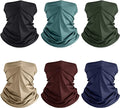 Geyoga 6 Pieces Summer UV Protection Cooling Neck Gaiter Face Clothing Neck Gaiter Mask Scarf Sunscreen Breathable Bandana