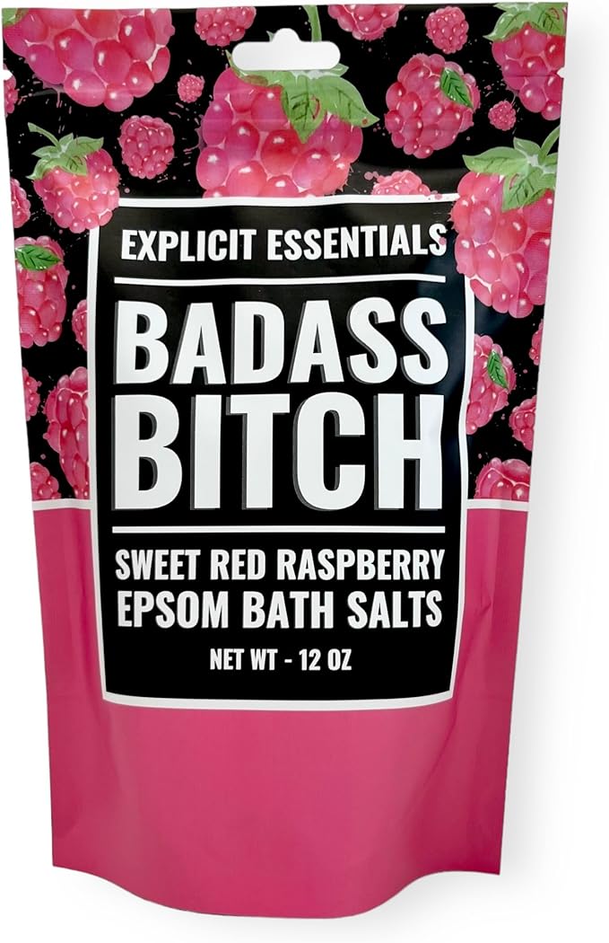 Explicit Essentials Bath Salts for Women, 12oz Raspberry Epsom Salts