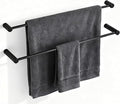 Towel Racks for Bathroom, NEWRAIN 30 inch Double Bath Towel Bar Wall Mounted, Stainless Steel Kitchen Towel Holder, Matte Black Towel Rod Towel Rail Hange