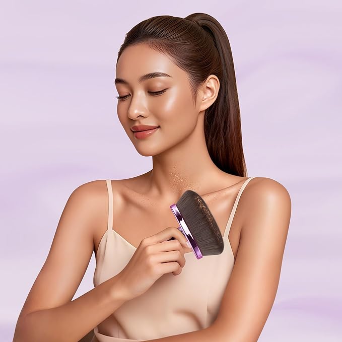 Extra Large Body Makeup Brush For Self Tanner, Leg Makeup &Bronzer Blend,116mm Oval-headed Kabuki Brush More Even Application, Sunscreen Face&Back Makeup Brush, with Cosmetic Bag.Patent Pending