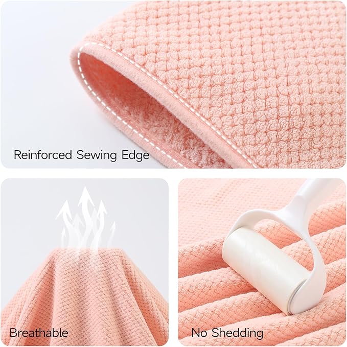 REDKISS Pack of 1 Jumbo Bath Sheet, 40 x 80 Inches Microfiber Oversized Bath Towel for Bathroom, Extra Large & Lightweight, Quick-Dry, Super Soft & Highly Absorbent, Perfect to Wrap Yourself in, Pink