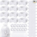Mimorou 48 Pieces Spa Party Supplies Gift for Mother's Day 12 Spa Headband 12 Plush Sleep Eye Mask 12 Velvet Scrunchies 12 Organza Bags for Sleepover Slumber Party Graduation Gift(White)