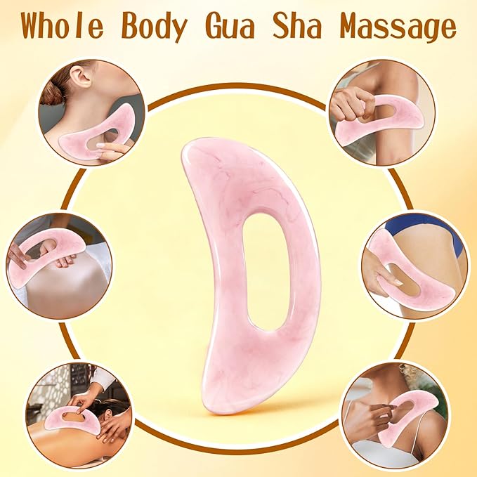 Pjordo Vitamin E Rose Oil & Gua Sha Massage Tools Set, Gua Sha Oil for Face & Body, Organic Vitamin E Oil for Moisturizing and Hydrating, Anti Aging, Self Skin Care Gifts for Her Women