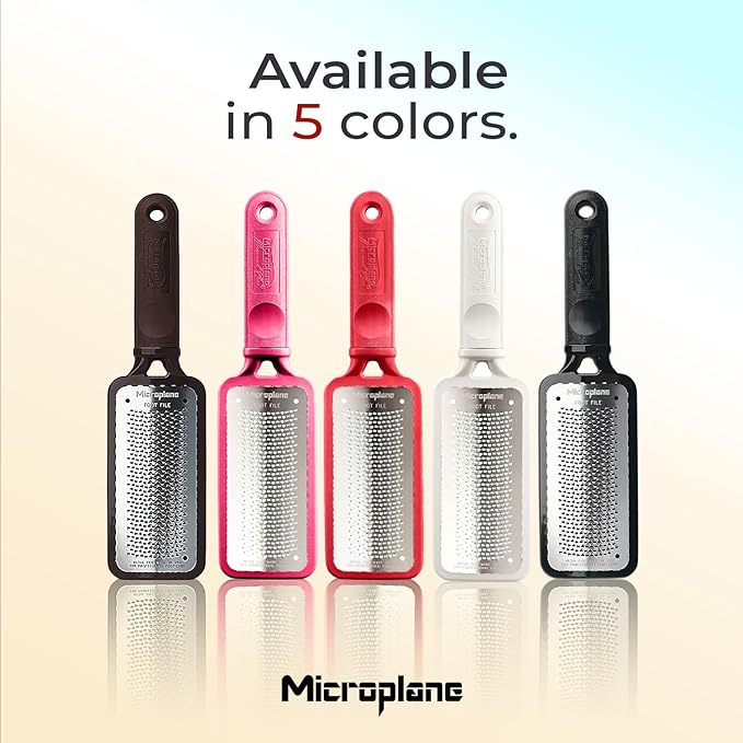 Microplane Colossal Foot File Scraper - The Original Stainless Steel Foot Rasp, Dead Skin/Callus Remover for Feet, Gentle Foot Scrubber, Pedicure Tools for Salon-Quality Foot Care, Brown