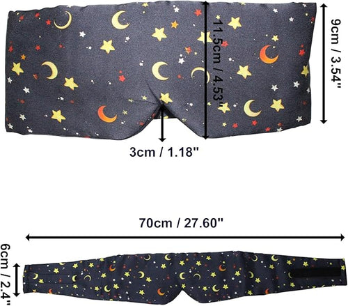 100% Mulberry Silk Eye Mask Blackout Sleeping Eye Cover for Night Sleep and Travel Nap,Soft Adjustable Eyeshade, Comfortable Blindfold for Women Men,Large Size, Black (Stars)
