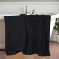 Superior Honeycomb Cotton Medium Weight Towels, for Bathroom, Shower, Spa, Pool, Quick Dry, Adults, Home Essentials, Textured Waffle Border, Oversized Large Towels, Bath Sheets, Set of 2, Black