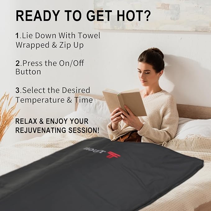Sauna Blanket,Far Infrared Sauna Blanket,Sauna,Portable Sauna for Home Relaxation and Detoxification,Temp Range 77–176 °F