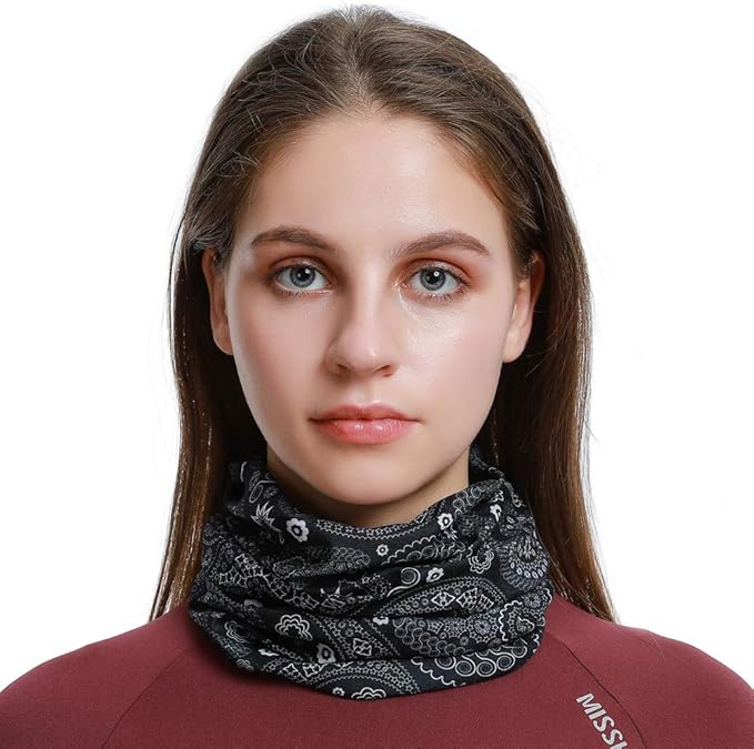 Venswell Neck Gaiter Face Mask Men Women,Seamless Bandana Rave Face Cover Scarf Mask,Balaclava,Headband, Head Wrap,Headwear