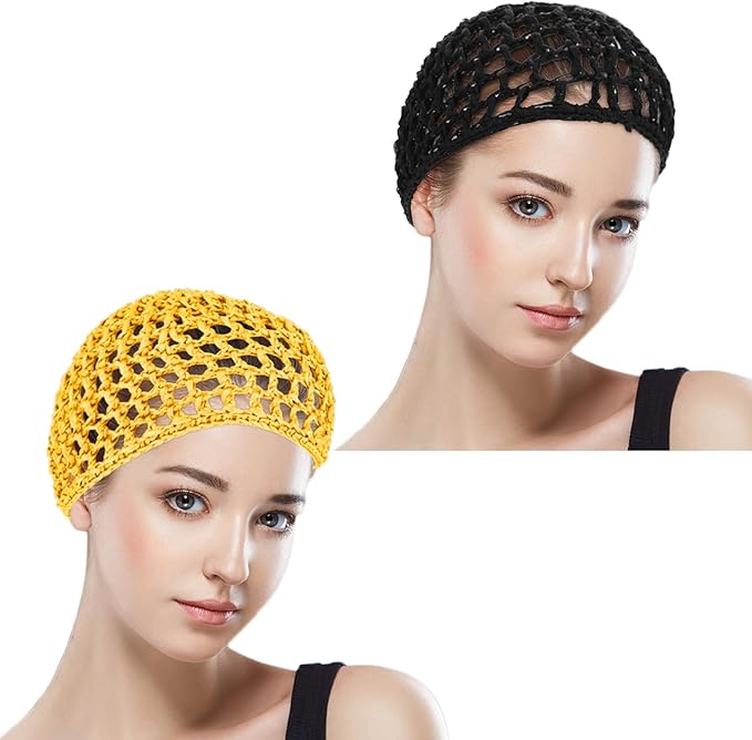 WLLHYF Wig Cap Thick Long Hair Caps Adjustable Net Mesh Braided Weaving Making Crochet Sew Weave Fishnet Grip Headband
