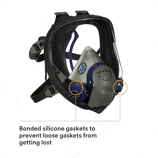 3M Ultimate FX Full Facepiece Reusable Respirator, FF-402, NIOSH, ANSI, Six-Strap Harness for a Secure Comfortable Fit, Cool Flow Valve, Passive Speaking Diaphragm, Medium