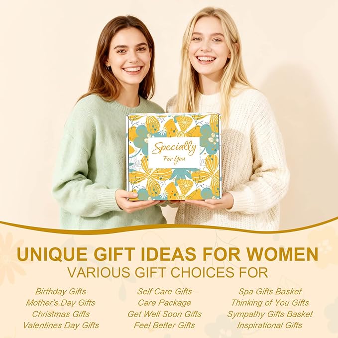 Wasocol Self Care Gifts for Women Gift Baskets，Sending Sunshine Thinking of You Care Package Spa Gift Sets, Mothers Day Birthday Gifts for Women Mom Sister Wife Grandma Best Friends Her - Sage Green