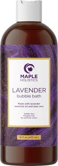 Premium Lavender Bubble Bath for Women - Moisturizing Foaming Bath Bubbles for Adults with Chamomile Clary Sage & Lavender Aromatherapy Oils for Relaxing Self Care - Paraben & Sulfate Free (16 Fl Oz)