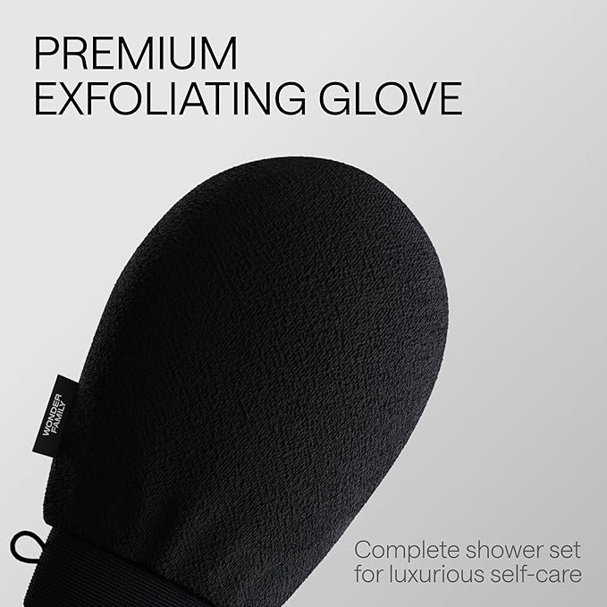 Korean Exfoliating Glove for Shower – Deep Body Scrubber & Face Exfoliator – Shower Gloves – Tan Remover Washcloth, Smooth Skin & Body Exfoliating Mitt – Loofah Wash Cloth Alternative