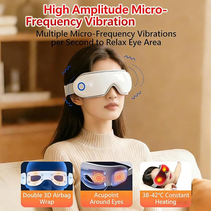 Eyemask, Therarest Deep Sleep Pro, TheraRest Foldable Sleep Mask with Heat and Cooling, for Relaxing, Birthday Gift for Men & Women (2 PCS)