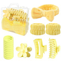 16 Pcs Skincare Headband Set, Face Washing Headband with Wristbands, Hair Claw Clips & Hair Ties, Spa Headbands for Women Girls, Perfect for Facial, Makeup, Shower, Gift Ready Box