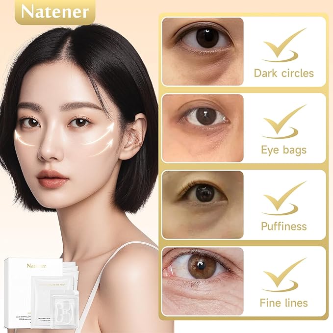 PDRN 4 pairs Micro Eye Patches + 4 pairs Crows Feet Wrinkle Patches, Under Eye Patches for Puffy eyes, Dark Circles & Wrinkle | Hyaluronic, Kojic Acid, Collageen, Peptides, VC, Niacinamide