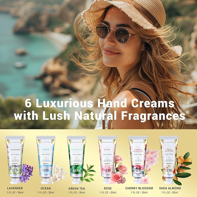 spa luxetique Hand Cream Gifts Set for Women,Mothers Day Gifts for Mom,Hand Lotion with Natural Aloe & Vitamin E for Dry Hands,Travel Size Hand Cream for Women,Teacher Appreciation Nurse Gift Birthday