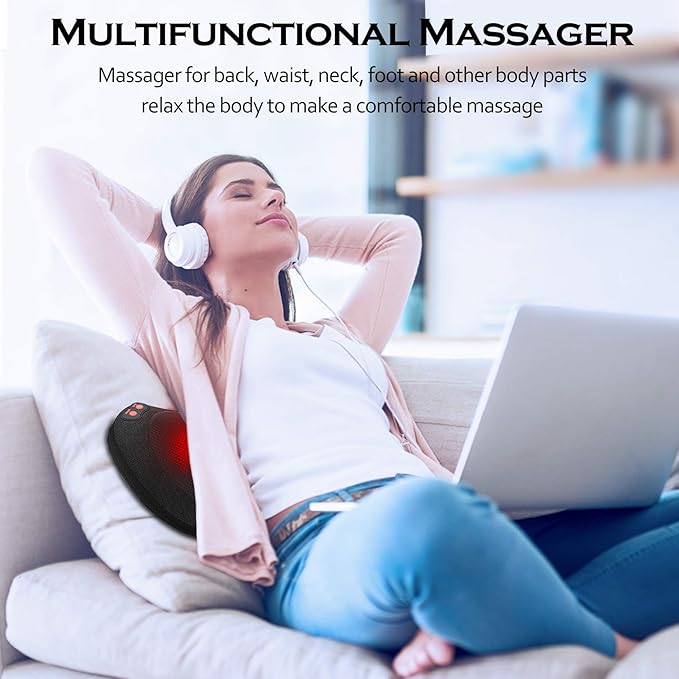 Papillon Mothers Day Gifts for Mom,Back Massager with Heat,Shiatsu Neck Massager Pillow for Back,Neck,Shoulder,Foot&Lower Back Pain Relief,Relaxation Gifts for Women/Mom/Fathers Day (Black)
