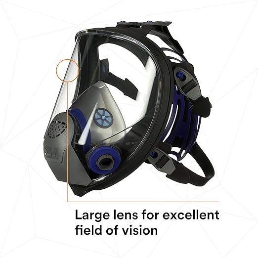 3M Ultimate FX Full Facepiece Reusable Respirator, FF-401, NIOSH, ANSI, Six-Strap Harness for a Secure Comfortable Fit, Cool Flow Valve, Passive Speaking Diaphragm, Small