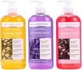 Spa Luxetique Bubble Bath, Foaming Bath with Epsom Salt, Chamomile Rose and Lavender Scent Bathing Set, 3 Pack 49.8 fl oz Mothers Day Gifts Set for Women and Men