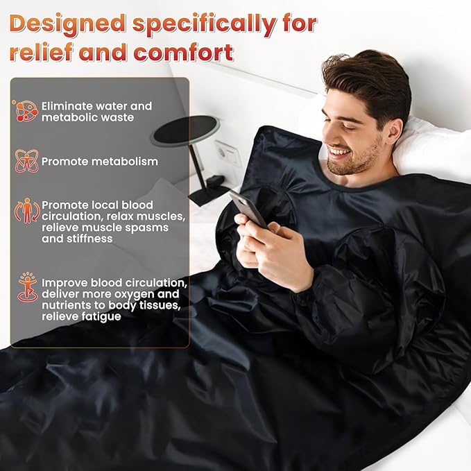 Lcoco&Dream Portable Sauna Blanket, Dual Sided Temperature Control，Relaxation and Detox Washable & Foldable with Carrying Bag and Remote Control, 90-180℉, 30-90 Minutes Timer, (6 x 3) FT