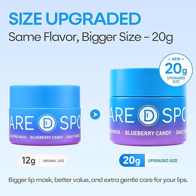 SPODARE 20g Blueberry Lip Mask Overnight, Lip Moisturizer for Dry Cracked Lips Care, Dual-Color Lips Balm for Nourishing and Softening Lips, Birthday Gifts for Women & Teens