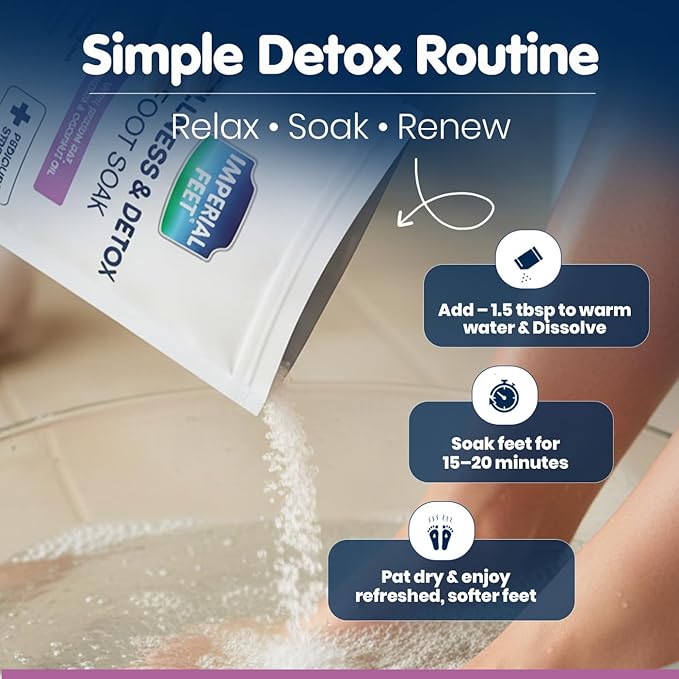 Imperial Feet Epsom Salt Foot Soak (PEDICURE GRADE)-Relaxing Wellness Detox Foot Soak for Tired Feet, Stress Relief & Deep Cleansing Foot Soak Salts with Lavender & Coconut Oil 16oz (Purple)